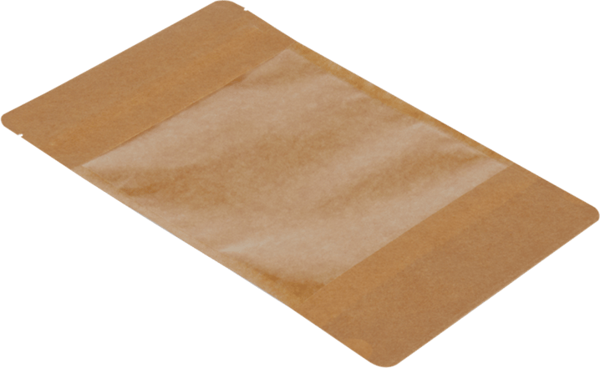 Packanya 16 Cm X 27 Cm 4 Cm -100 Adet Kraft Geniş Pencereli Doypack - Image 1