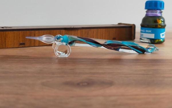 Veraart Kişiselleştirilmiş El Yapımı Murano Cam Ahşap Kutulu Cam Kalem Albert 10 - Image 1