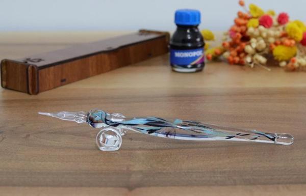 Veraart Kişiselleştirilmiş El Yapımı Murano Cam Ahşap Kutulu Cam Kalem Albert 4 - Image 1