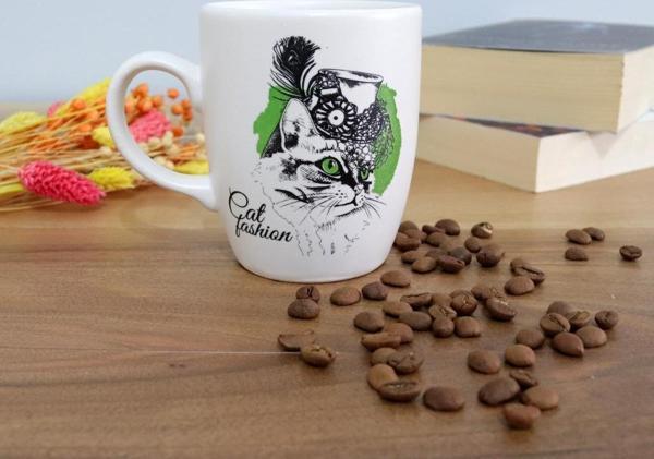 Veraart Cat Fashion Beyaz Oval Kupa - Image 1
