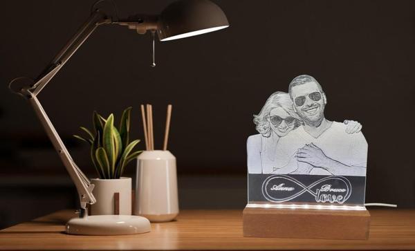 Veraart Kişiye Özel Fotoğraflı 3d Model Pleksi Led Dekoratif Gece Lambası - Image 1
