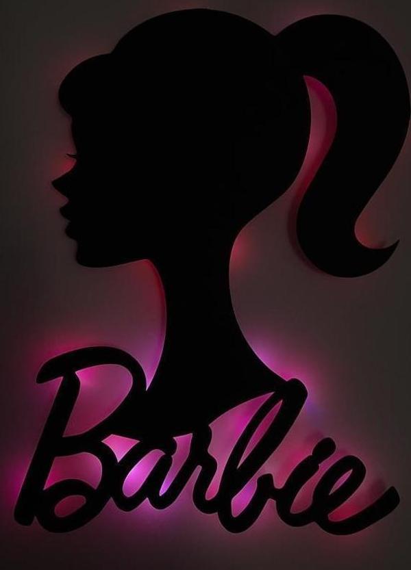 Veraart Işıklı Barbie Figürlü Tablo Çocuk Odası Duvar Dekoru Gece Lambası  - Image 1
