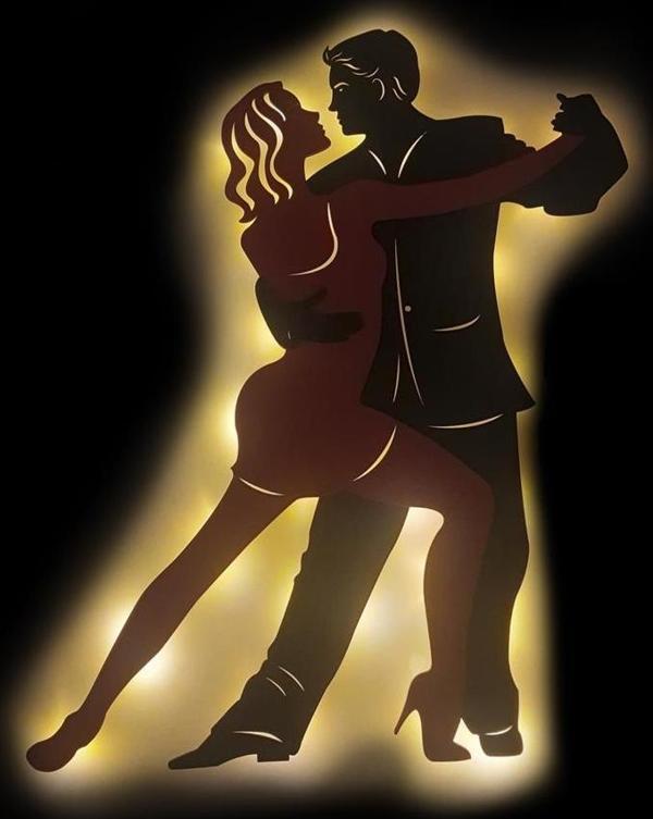Veraart Işıklı Dans Eden Çift Temalı Tablo Amor Dekoratif Gece Lambası 60 cm - Image 1