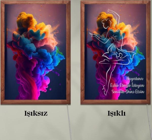 Veraart Işıklı Pleksi Dans Temalı Sürpriz Tablo Soyut Dans Eden Kız Dekoratif Ayaklı Biblo - Image 1