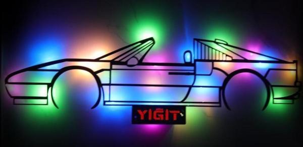 Veraart Işıklı Kişiselleştirilebilir Araba Temalı Tablo Ferrari Dekoratif Gece Lambası 80 cm - Image 1