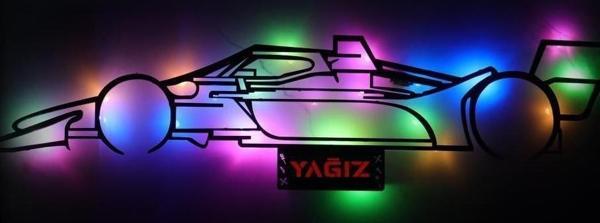 Veraart Işıklı Kişiselleştirilebilir Araba Temalı Tablo Formula 1 F1 Dekoratif Gece Lambası 100 cm - Image 1