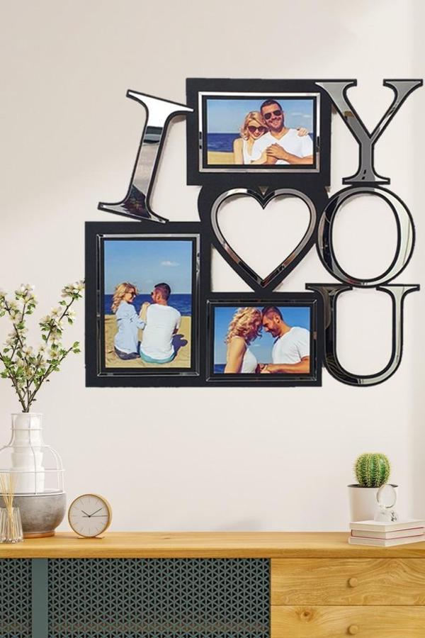 Veraart Kişiye Özel Işıklı Fotoğraf Çerçevesi I Love You Sevgililer Günü Hediyesi - Image 1