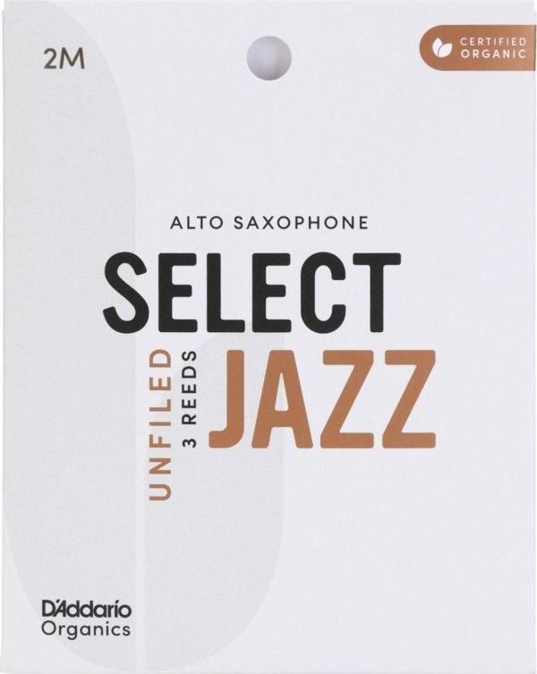 D\'Addario Woodwinds Organic Select Jazz Unfiled Alto Saksafon Kamışı (3 lü) No:2 Medium - Image 1