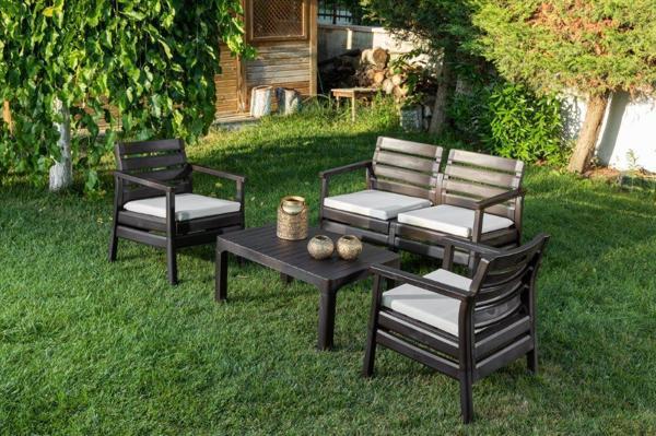 Omnipazar SY-2492 Solemare 2'li Bahçe Oturma Grubu Koltuk Takımı  Kahverengi - Image 1