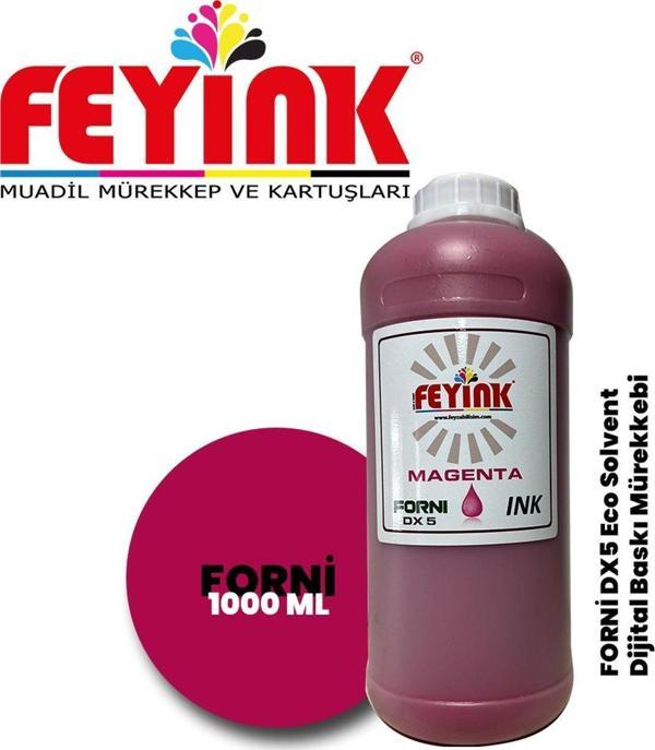 ® Forni Ecosolvent Dijital Baskı Mürekkebi Epson DX5 Kafa Uyumlu Magenta (Kırmızı) -1000ml- - Image 1