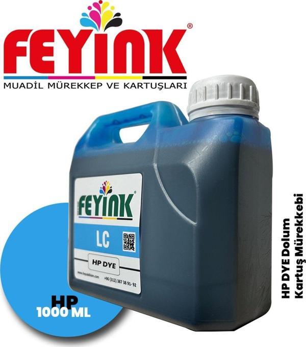 Feyink® Samink Hp Vivera T Serisi Plotter DYE Kartuş Dolum Mürekkebi T610/T770/T790/T795/T920/T2300/LC (Light Cyan) -1000ml- - Image 1