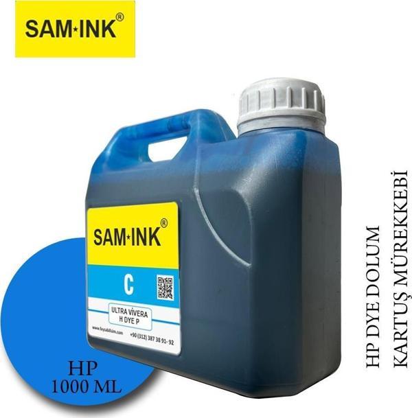 Feyink® Samink Hp Z Serisi Plotter Pigment Kartuş Dolum Mürekkebi Z2100/Z5200/Z5400/Z5600/C (Cyan) -1000ml- - Image 1