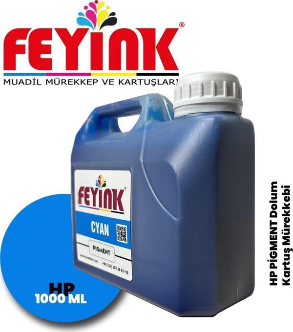 Feyink® Samink Hp Z Serisi Plotter Pigment Kartuş Dolum Mürekkebi Z2100/Z5200/Z5400/Z5600/C (Cyan) -1000ml- - Image 1