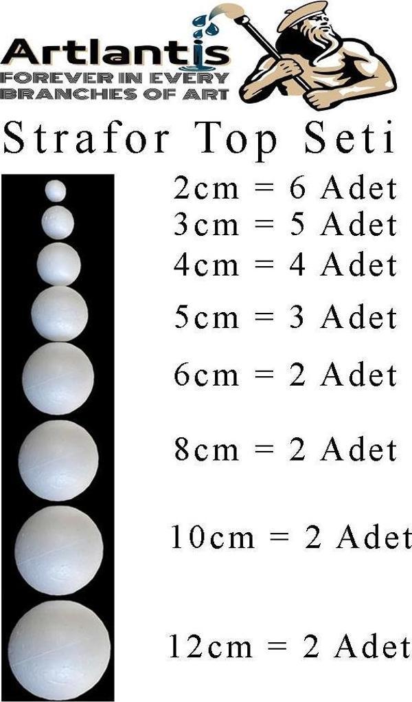 Strofor Köpük Top 2cm 3cm 4cm 5cm 6cm 8cm 10cm 12cm 26 Adet Yuvarlak Strafor Top Küre Okul Deney Köpük Toplar - Image 1