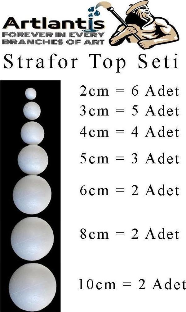 Strofor Köpük Top 2cm 3cm 4cm 5cm 6cm 8cm 10cm 24 Adet Yuvarlak Strafor Top Küre Okul Deney Köpük Toplar - Image 1