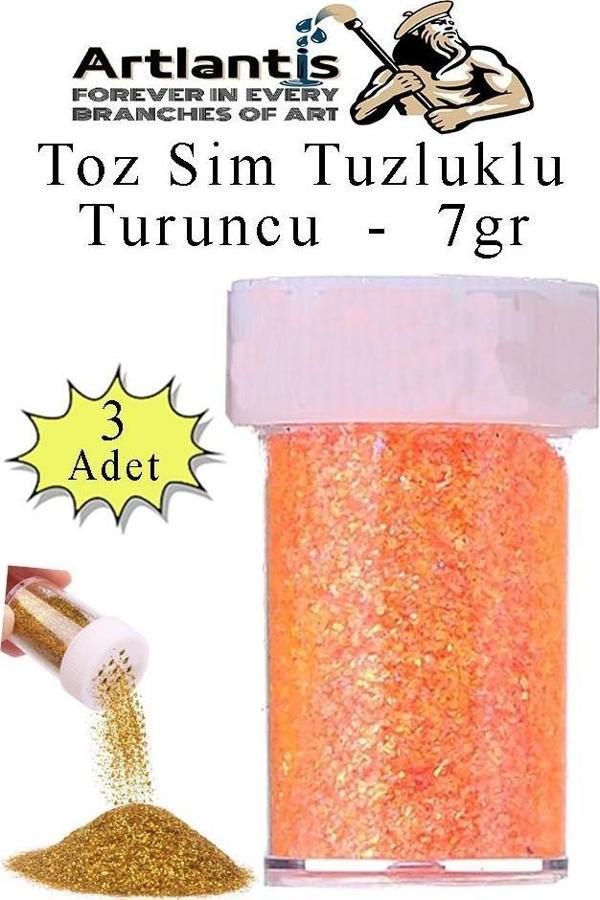 Turuncu Toz Sim Tuzluklu 7 gr 3 Adet Renkli Toz Sim Epoksi Reçine Okul Etkinlik Dekarasyon Slime - Image 1