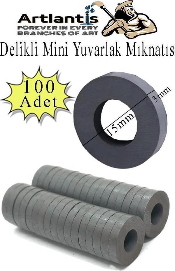Yuvarlak Delikli Mıknatıs Mini 100 Adet 15x3 mm Mini Mıknatıs Seramik Kömür Mıknatıs Nişan Düğün Sünnet Çok Amaçlı Süsle - Image 1