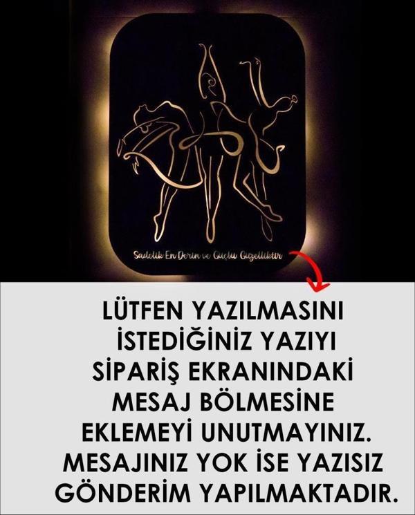 Veraart Işıklı Kişiselleştirilebilir Kadın Temalı Tablo Dans Eden Kızlar Dekoratif Gece Lambası 60 cm - Image 1