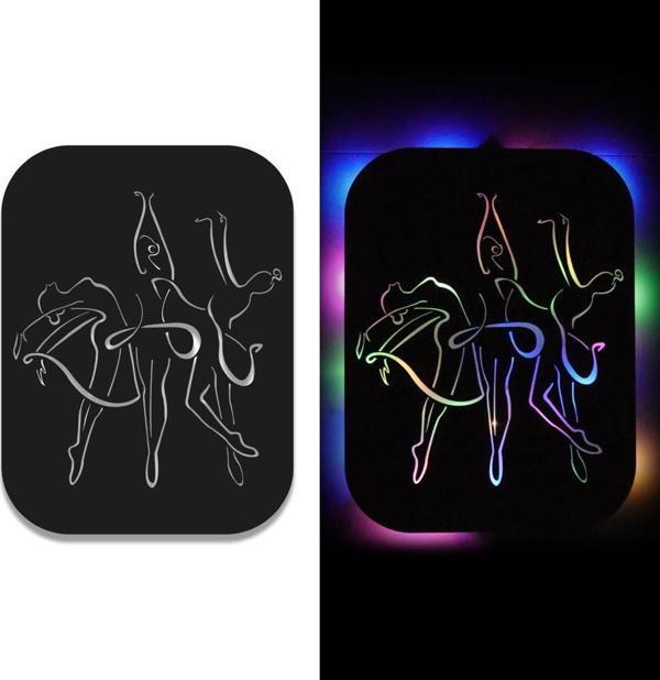 Veraart Işıklı Kişiselleştirilebilir Kadın Temalı Tablo Dans Eden Kızlar Dekoratif Gece Lambası 80 cm - Image 1