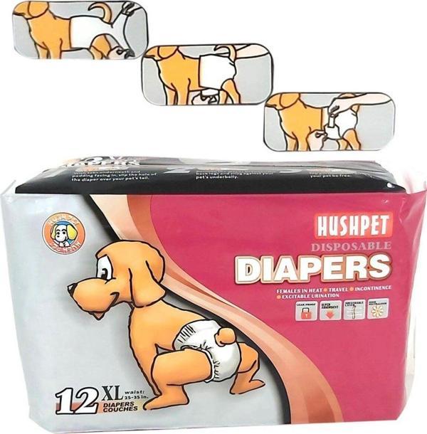 Hushpet Ultra Emici Köpek Külot Çiş Pedi Xl 12Li - Image 1