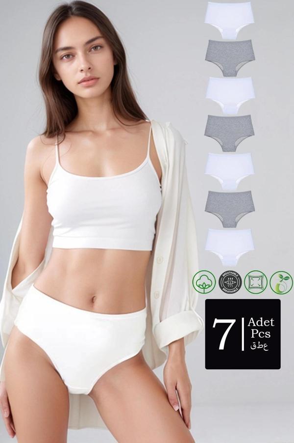 Karma 7'Li Paket Pamuklu Yüksek Bel Bato Külot - Image 1