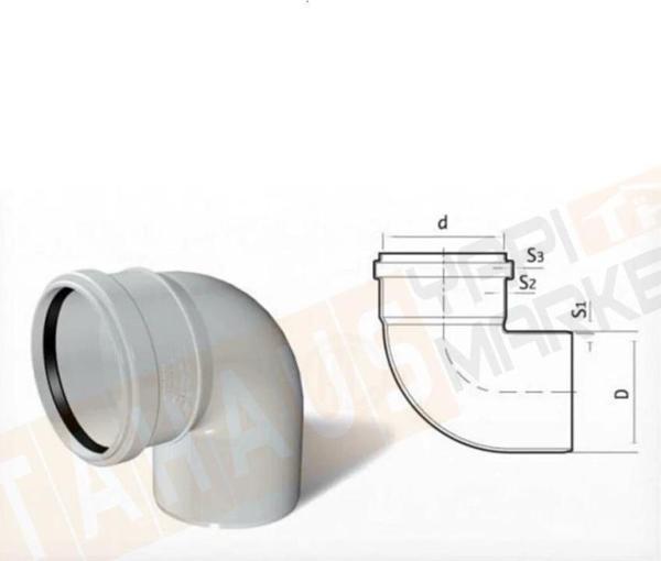 Fırat PVC Dirsek (87° Kapalı) 125 mm - Image 1