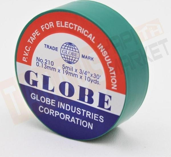 Globe Pvc Elektrik İzolasyon Bant "0.13x19x10yrds" Yeşil - Image 1