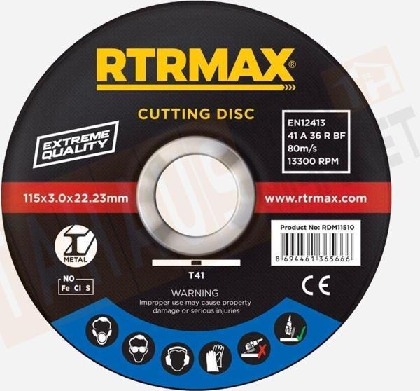Rtrmax RDM11510 Metal Kesme Diski 115X1.0MM - Image 1