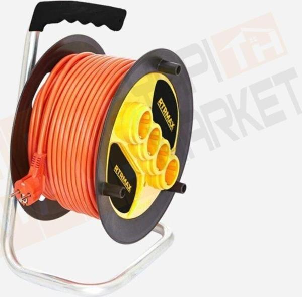 Rtrmax REM31550 4'lü 50 m Makaralı Uzatma Kablosu - Image 1