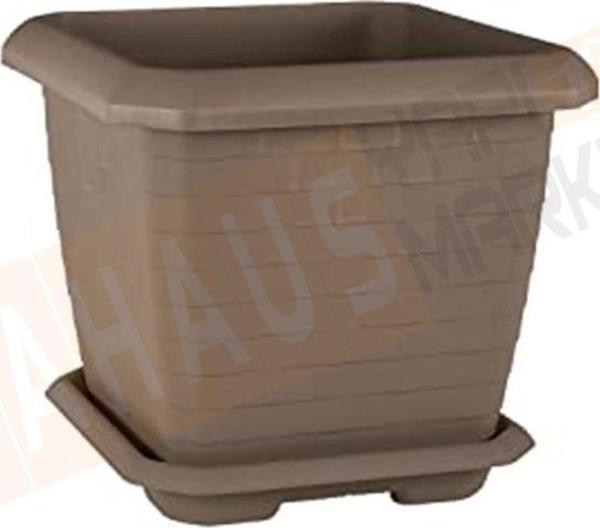 Serinova HK04 Hisar Kare Saksı No:4 Tabaklı 44,2 Cm, 44 Litre Mocha - Image 1