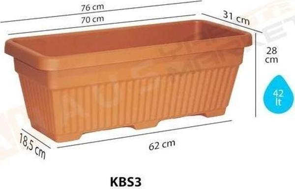 Serinova Kemer Bahçe Saksı 42 Lt No 3 Kiremit - Image 1