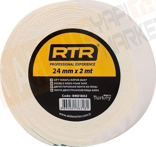 Rtrmax RND2402 Çift Taraflı Köpük Bant 24 Mm x 2 mt - Image 1