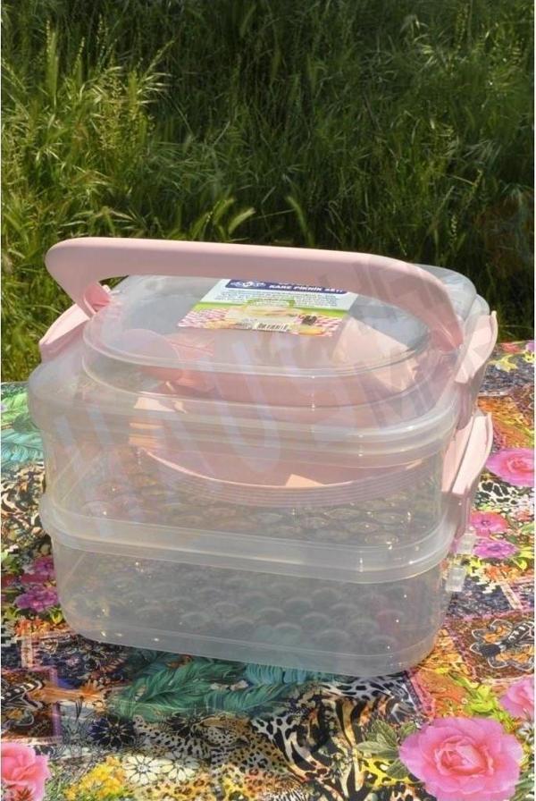 Saban Piknik Seti Kare Pembe 31 Parça - Image 1