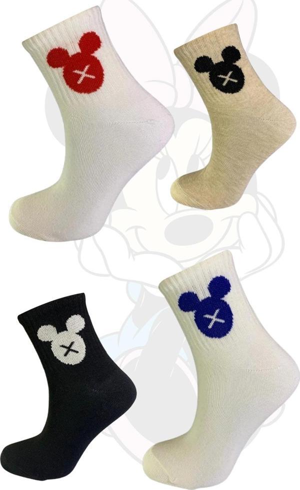 Mouse Karakterli 4'Lü Set Kolej Çorap - Image 1