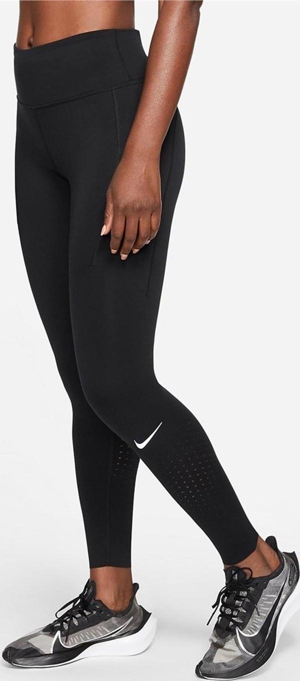 Nike Running Fast Dri Fit Leggings Lux Buhar Bariyer Cepli Şekillendirici Toparlayıcı Spor Tayt Siyah - Image 1