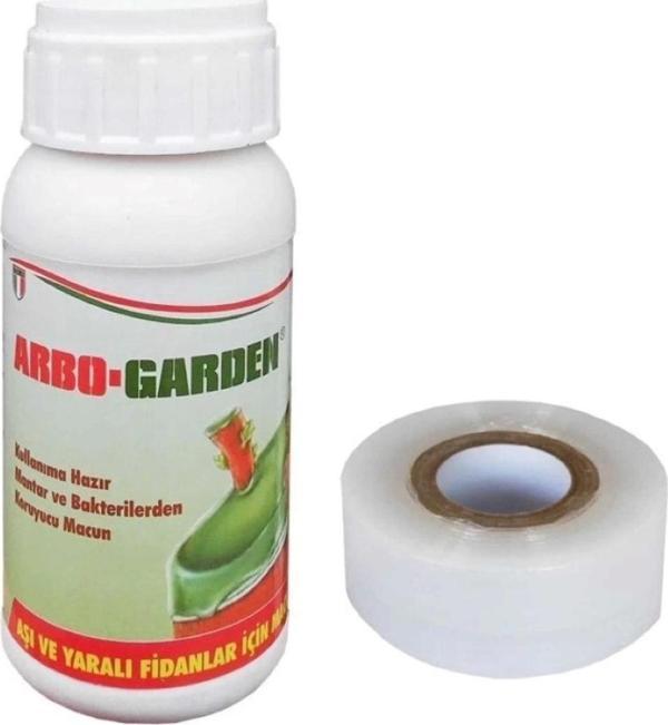 Arbo-garden Aşı Macunu Kullanıma Hazır Aşı Macunu 350 Gr. Aşı Bağlama Bandı 30mm 135 Metre Şeffaf - Image 1