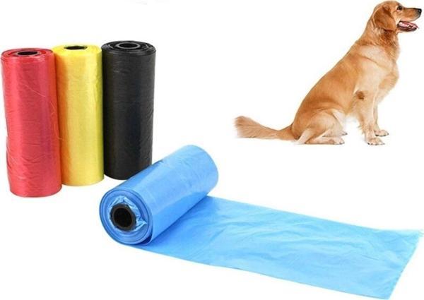 Evcil Hayvanlar Için Pati Desenli Kedi Köpek Kaka Poşeti Torbası 4 Adet Toplam 60 Adet - Image 1
