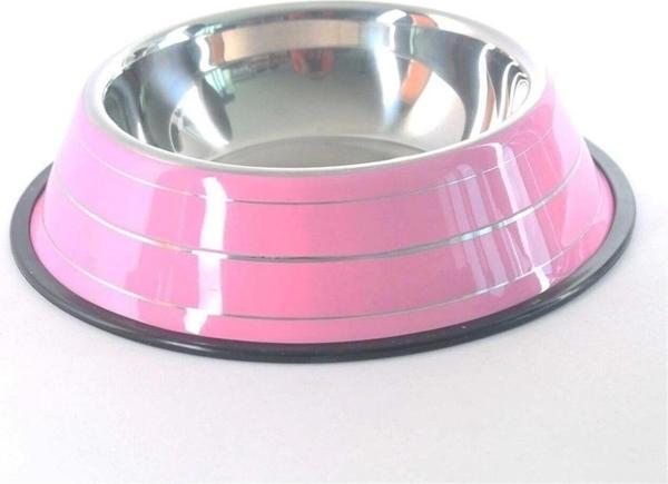 Kedi Köpek Çelik Mama Kabı Su Kabı Taban Genişliği: 22 Cm Açız Genişliği 16 Cm Iç Derinlik 5 Cm? - Image 1