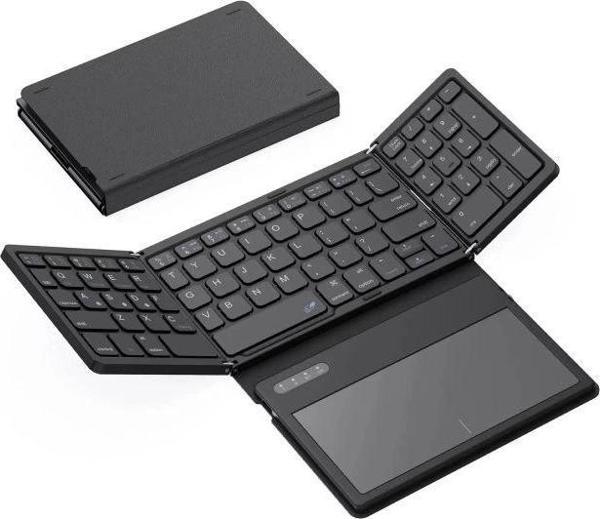 GEODMAER Büyük Touchpad Katlanabilir Bluetooth Klavye Black - Image 1
