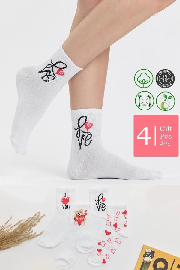 4 Çift Sevgililer Günü Çorap Seti - Image 1