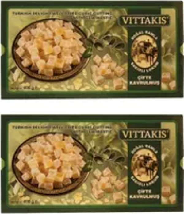 Vittakis Damla Sakızlı Çifte Kavrulmuş Lokum 400 gr 2 Adet - Image 1