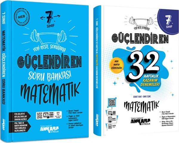 Ankara Yayıncılık 7. Sınıf Matematik Güçlendiren Soru Bankası ve 32 Haftalık Deneme Seti 2 Kitap - Ankara Yayıncılık - Image 1