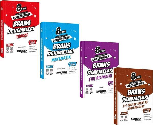 Ankara Yayıncılık 8. Sınıf Güçlendiren Branş Denemeleri Seti 4 Kitap - Ankara Yayıncılık - Image 1