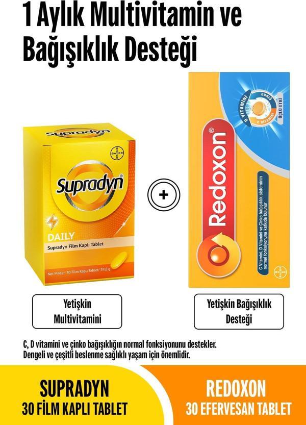 Supradyn+ Redoxon 1 Aylık Multivitamin ve Bağışıklık Desteği - Image 1