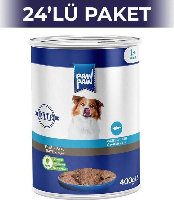Paw Paw Pate Balıklı Yetişkin Köpek Konserve Maması 400 gr 24 Adet - Image 1