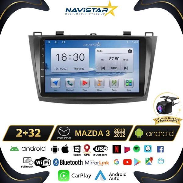 Mazda3 2010-2012 Model 2GB + 64GB Android 13 Kablosuz Carplay Navigasyon Multimedya Sistemi - Image 1