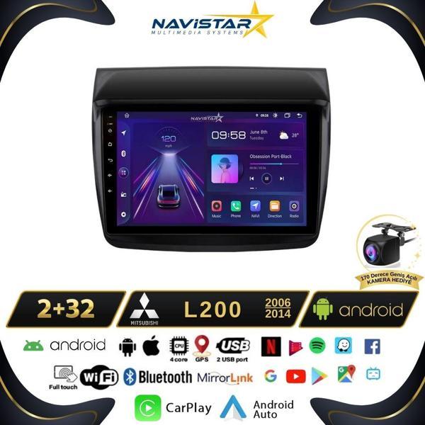 Mitsubishi L200  2006-2014 Model 2GB + 64GB Android 13 Kablosuz Carplay Navigasyon Multimedya Sistemi - Image 1