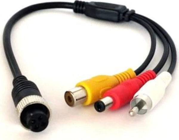 4 Pin Dişi To Rca Görüntü Dişi + Rca Ses Erkek + Dc Erkek Çevirici Kablo Mdvr Dönüştürücü - Image 1