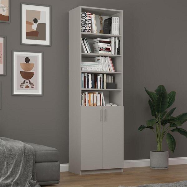 %100 MDFLAM Kül Gri Kapaklı Kitaplık K-33 - Image 1
