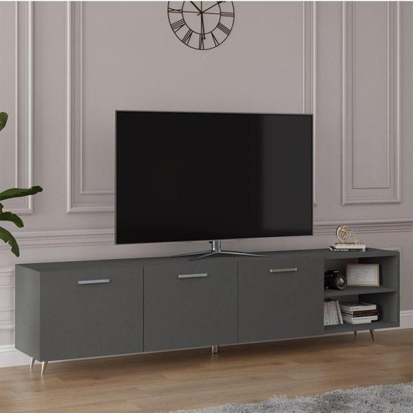 %100 MDFLAM Tv Ünitesi Koyu Gri T-21 - Image 1